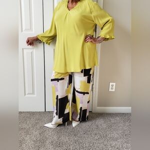 💫Vibrant Masai Lime Green Tunic Blouse - Size XXL, NWOT 💫